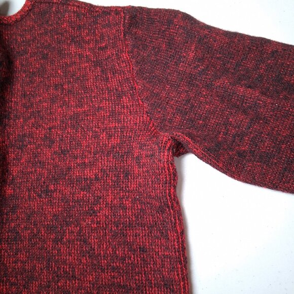 Vintage Cardigan Sweater Women Red Black Chess Knight Silver Button Up Knit - Picture 6 of 15